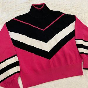 80s-inspired Chevron Varsity Knit Sweater